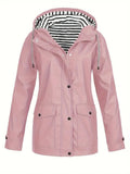 Women's hooded rain jacket in pink