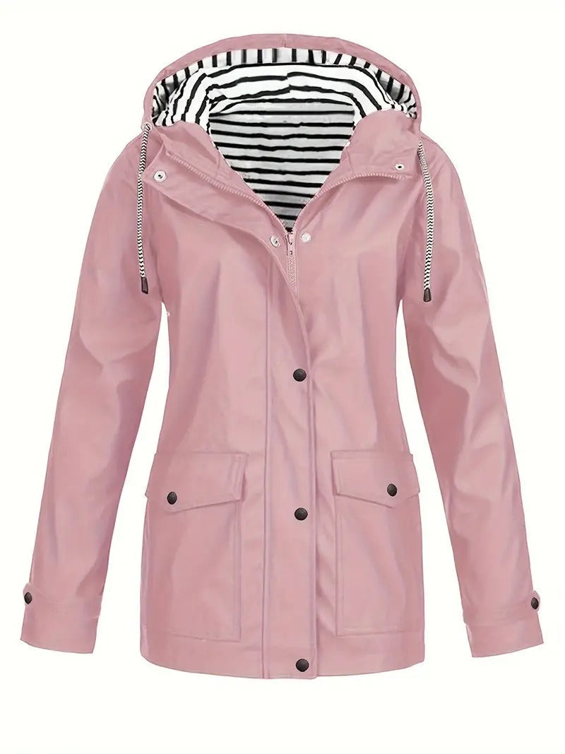 Women's hooded rain jacket in pink