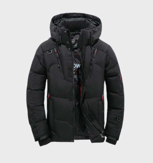 Men's padded parka in black