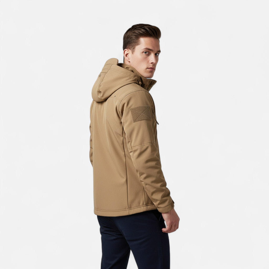 Men's hooded softshell jacket