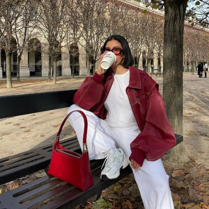 Women's oversized bomber jacket