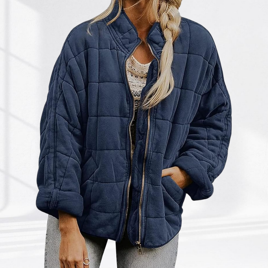 Women's Quilted Jacket with Stand Collar for Everyday Comfort