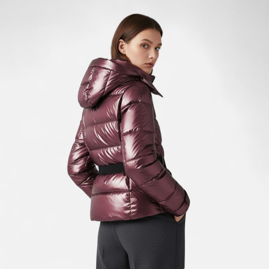 Women's belted ski jacket