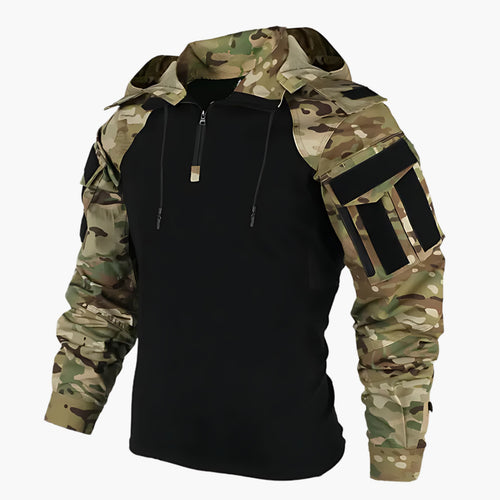 Men's hooded tactical jacket in camouflage
