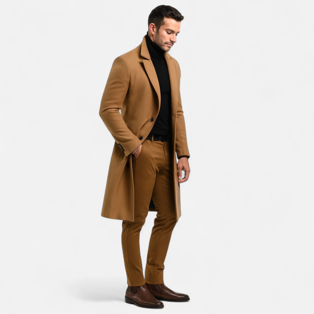 Men's single breasted long coat