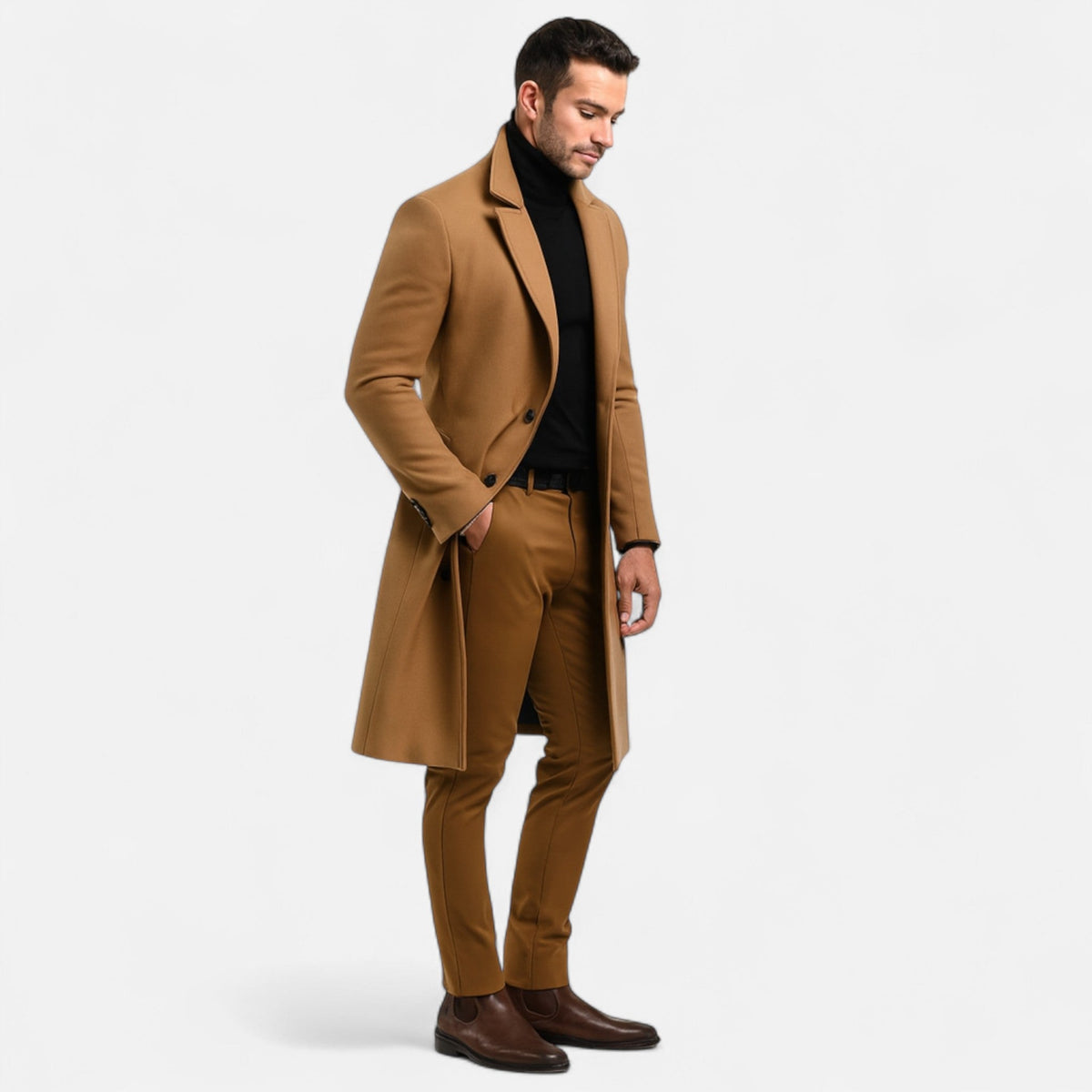 Men's single breasted long coat