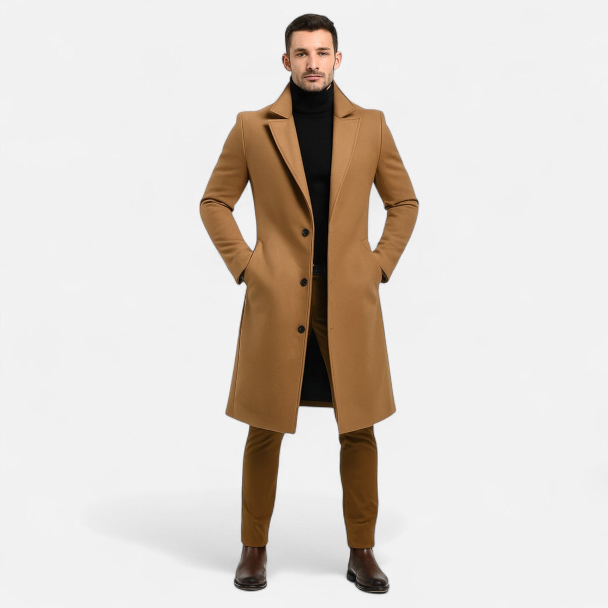 Men's single breasted long coat