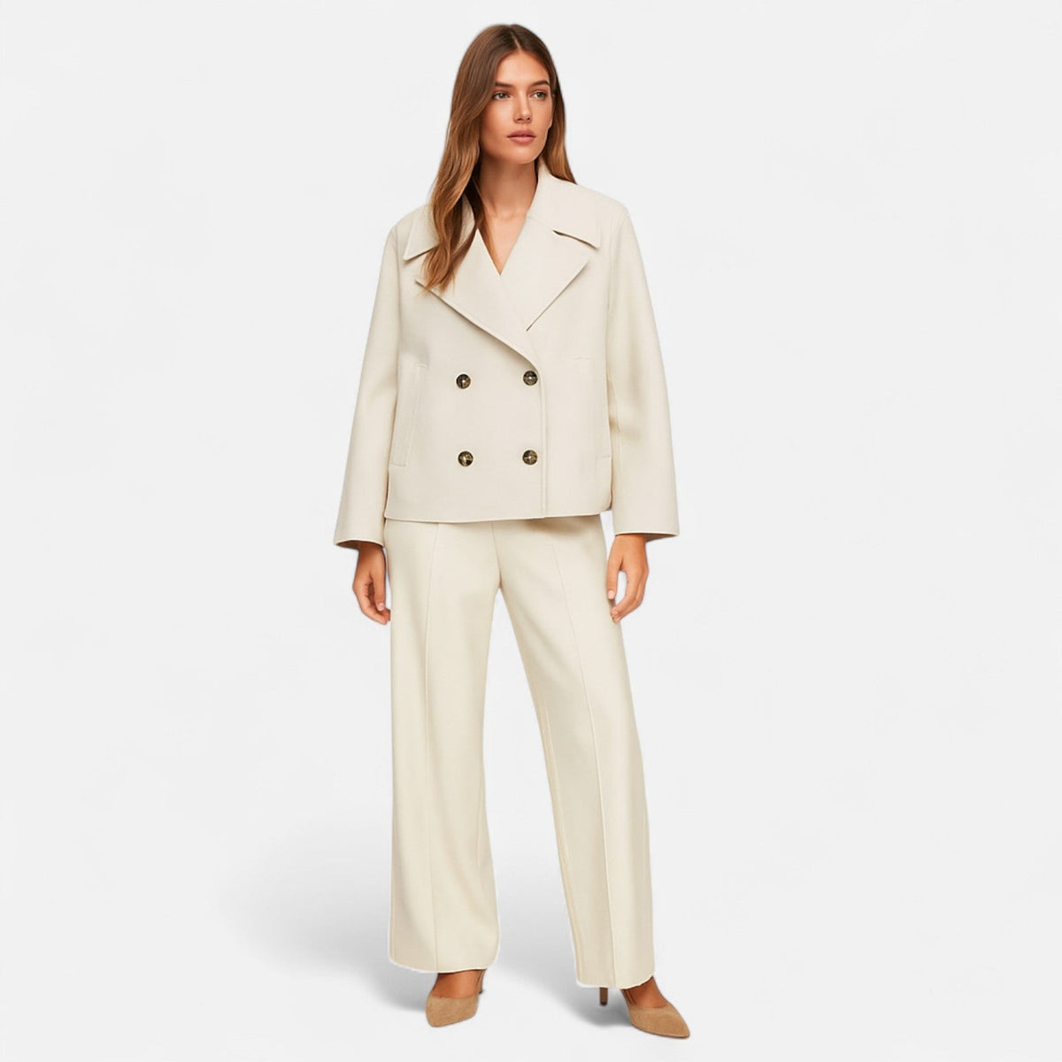 Women's cropped double-breasted jacket