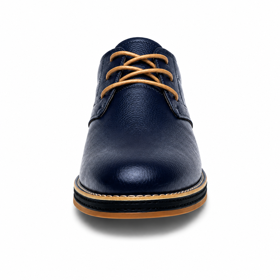 Men's Lace-Up Derby Shoes with Contrast Sole for Everyday Wear