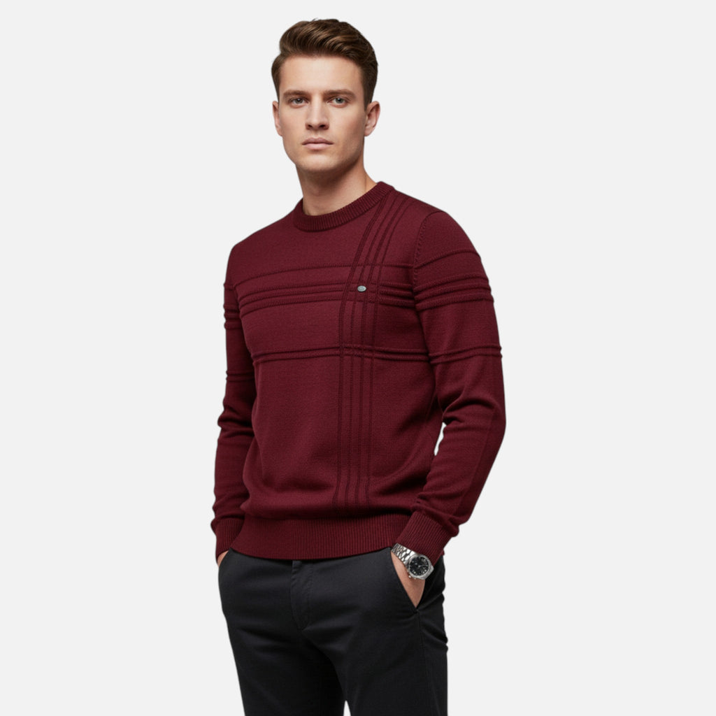 Men's textured stripe jumper
