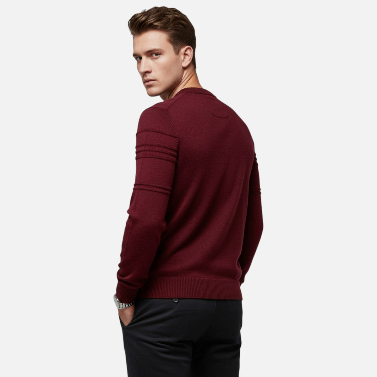 Men's textured stripe jumper