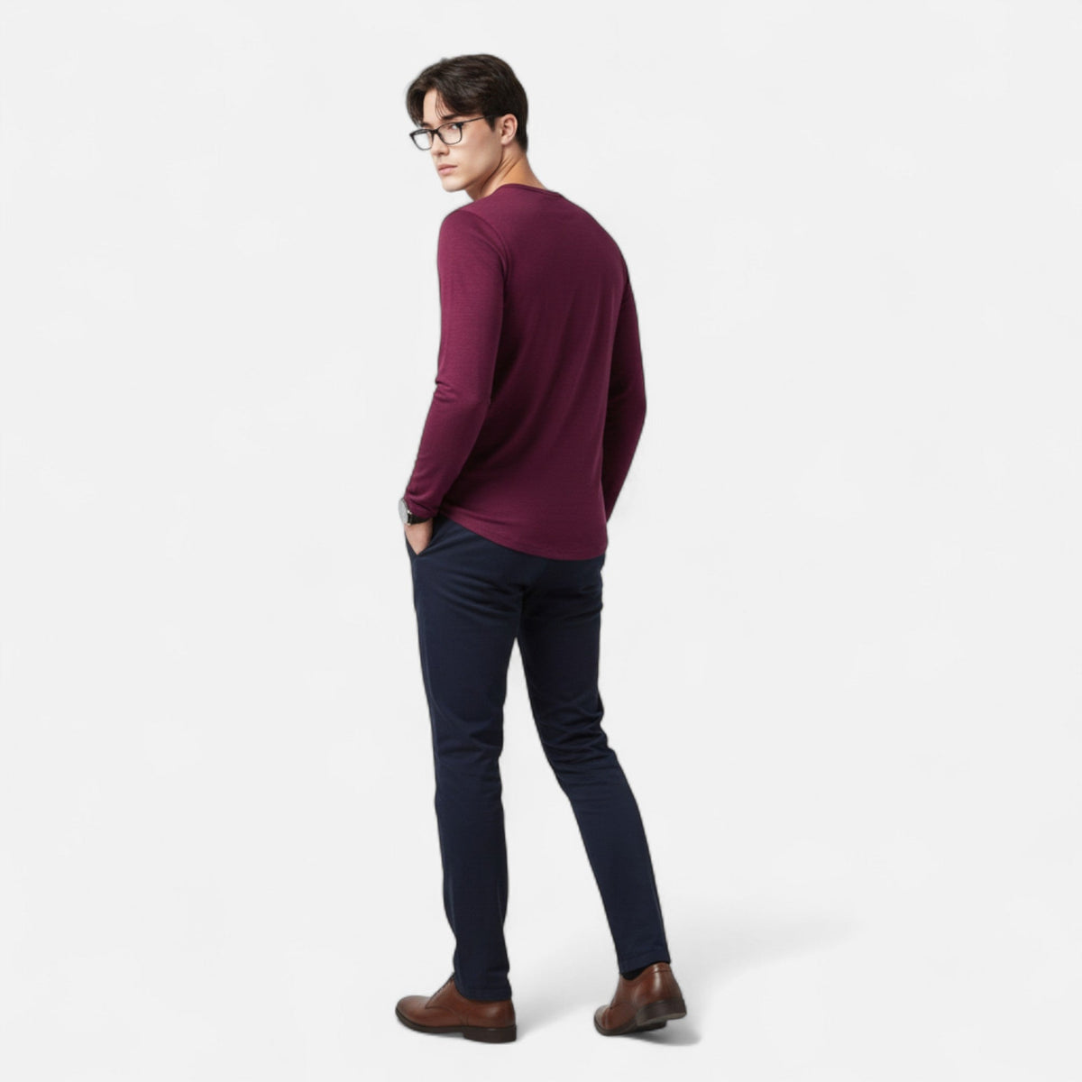 Men's long sleeve henley shirt