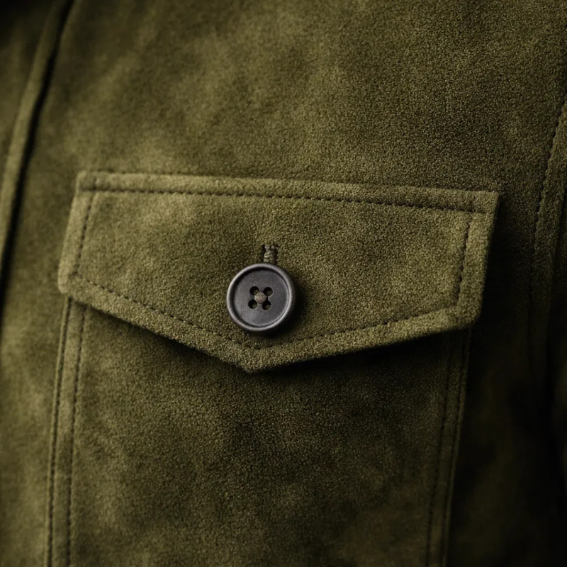Black men's suede look shirt jacket – view 2