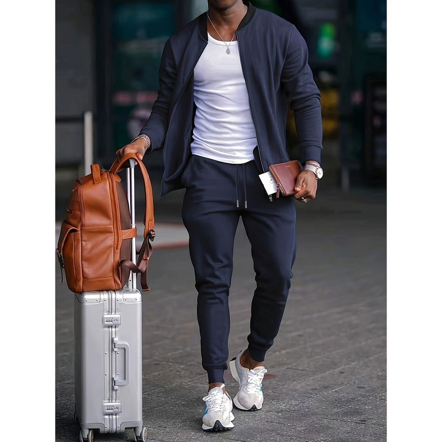 Men's Bomber Jacket and Jogger Tracksuit for Travel