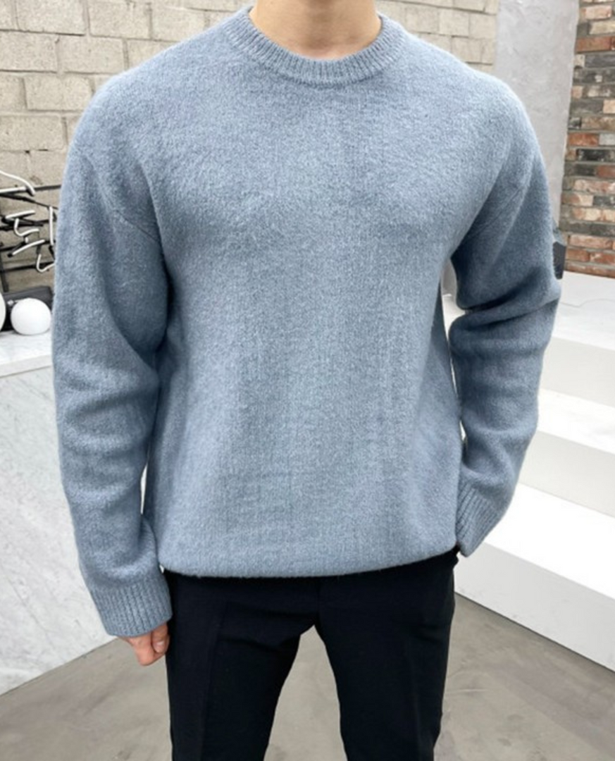 Men's Brushed Knit Crew Neck Sweater in 3 Colors
