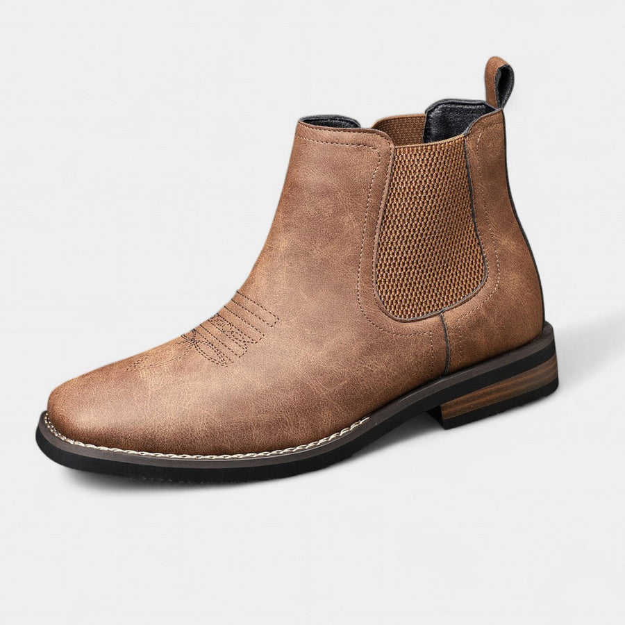 Men's Chelsea Boots with Western Stitching in 3 Colors for Everyday Wear