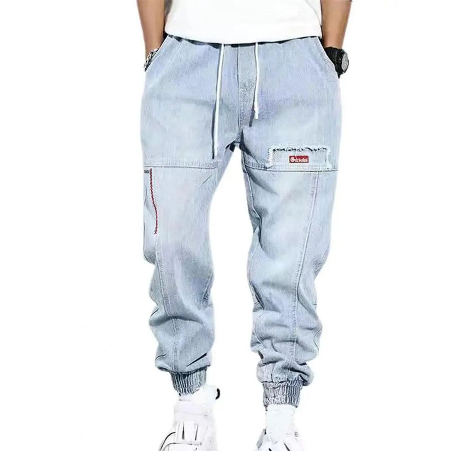 Men's Denim Jogger Trousers for Everyday Street Style