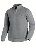 Men's Half-Zip Knit Sweater in grey