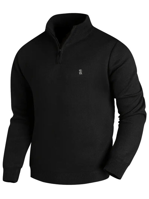 Men's Half-Zip Knit Sweater in black