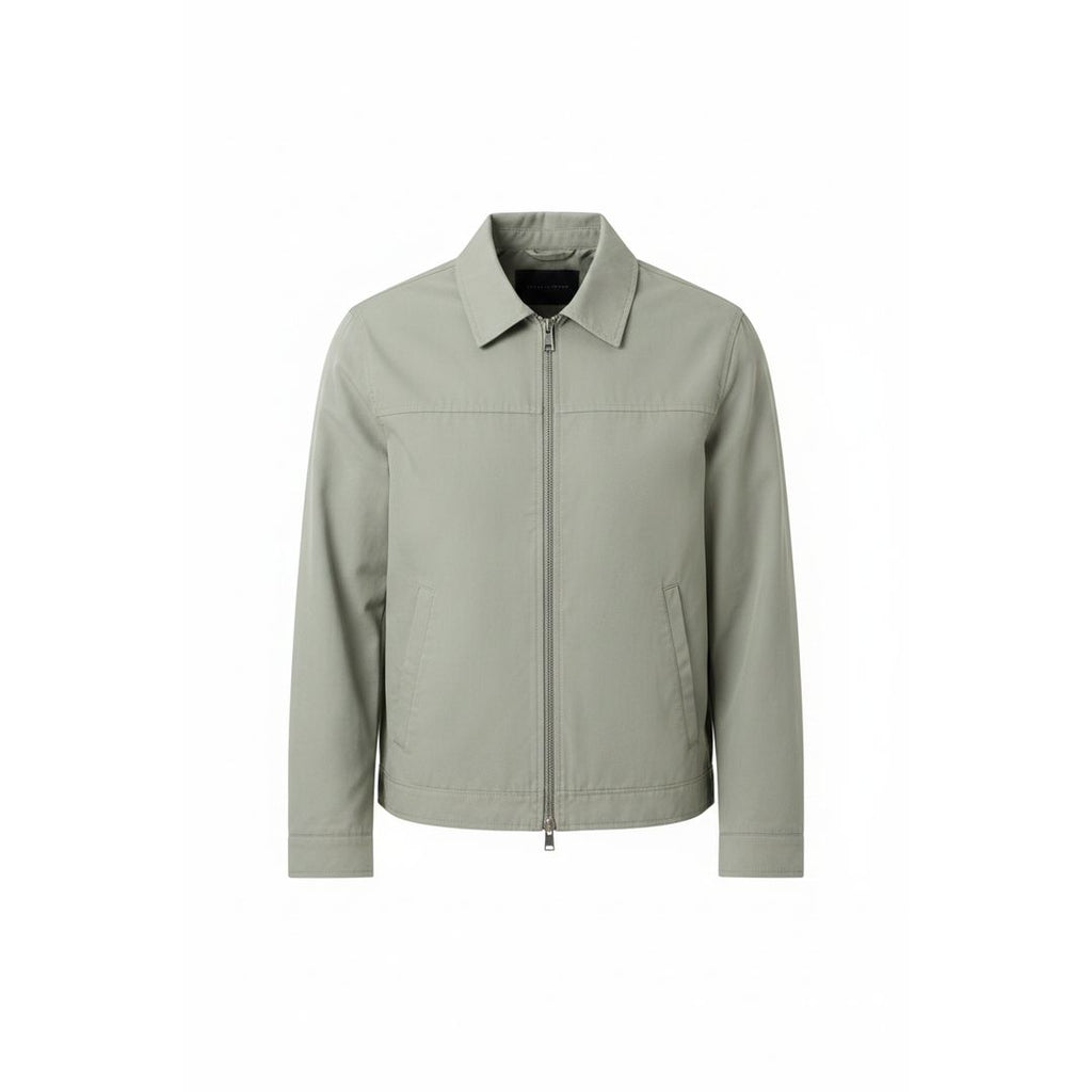 Men's Harrington jacket with classic collar in sage green