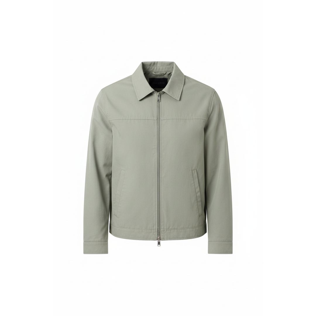 Men's Harrington jacket with classic collar in sage green