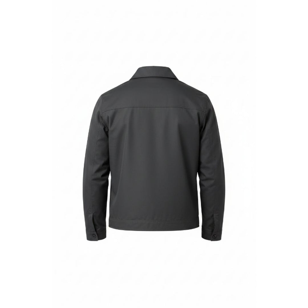 Men's Harrington jacket with classic collar in grey, back view