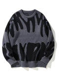 Men's Abstract Pattern Sweater in grey
