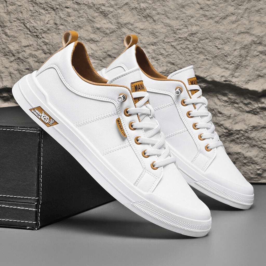 Men's Lace-Up Sneakers in white