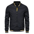Men's lightweight bomber jacket in black – front view