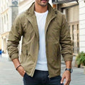 Men's lightweight cargo jacket in brown