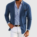 Men's lined blazer in blue – front view