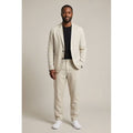 Men's linen look blazer and trouser set in beige