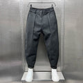 Men's Pleated Tapered Trousers in grey