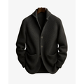 Men's shawl collar knit cardigan in grey – front view
