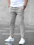 Men's Slim Fit Stretch Trousers in grey