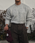 Men's Soft Knit Crew Neck Sweater in grey