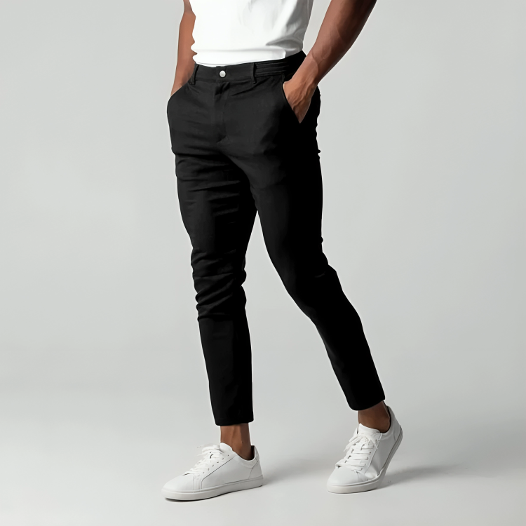 Men's Stretch Chino Trousers in black