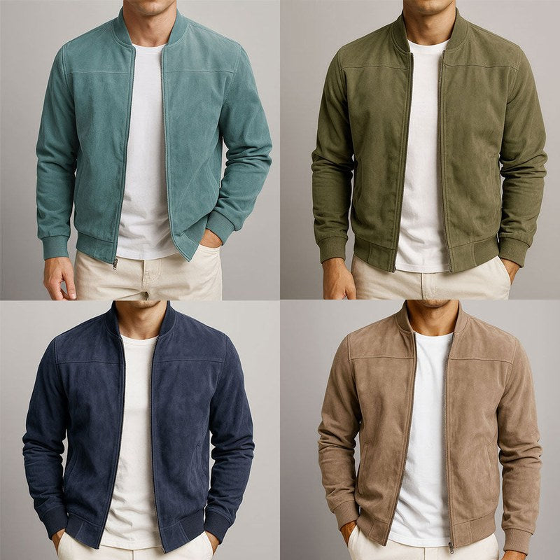 Men's suede look bomber jacket in all colours
