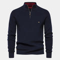 Men's Textured Half-Zip Sweater in navy