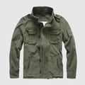 Men's retro utility jacket with chest pockets in dark green
