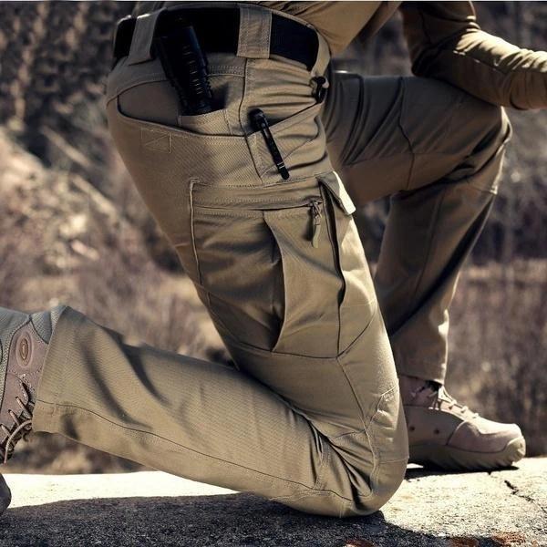 Close-up of the khaki cargo pocket