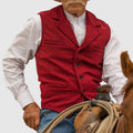 Men's western style vest in red – front view