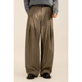 Men's wide leg pleated trousers in light brown
