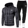 Men's zip hoodie and jogger tracksuit in dark grey