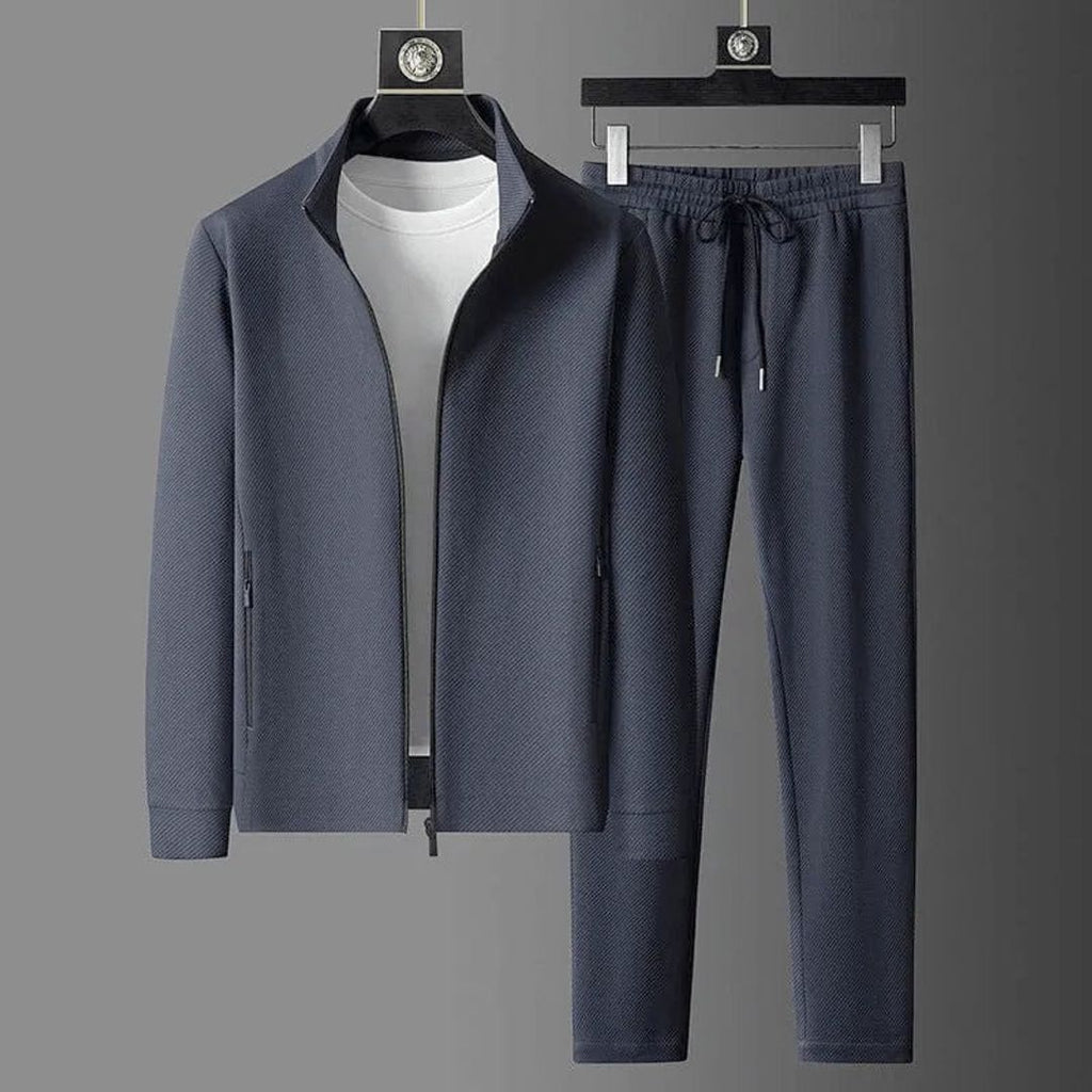 Men's zip jacket and trousers tracksuit in blue