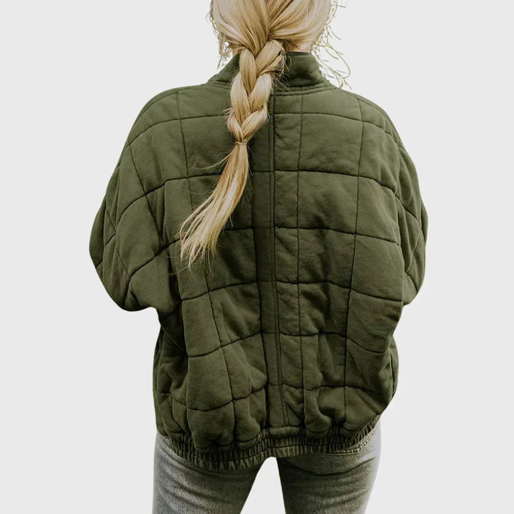 Women's Quilted Jacket with Stand Collar for Everyday Comfort