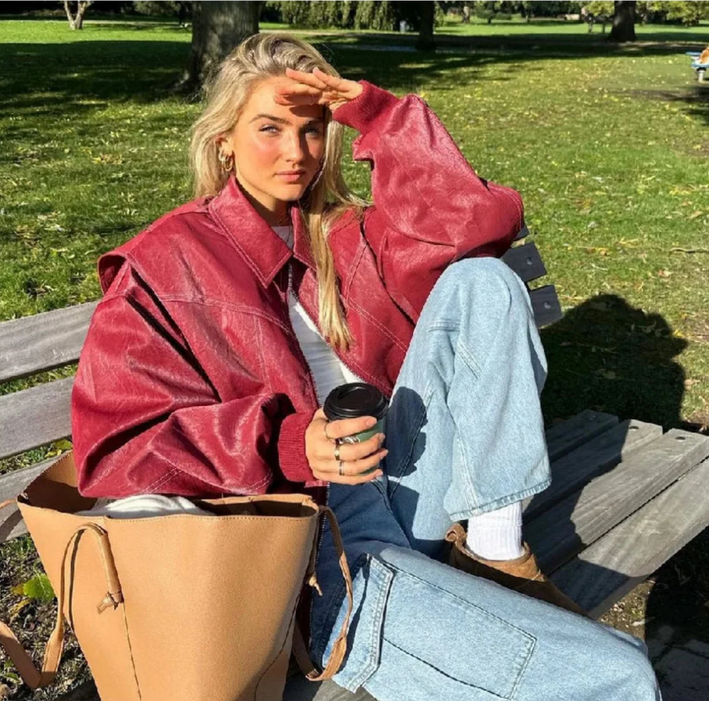 Women's oversized bomber jacket