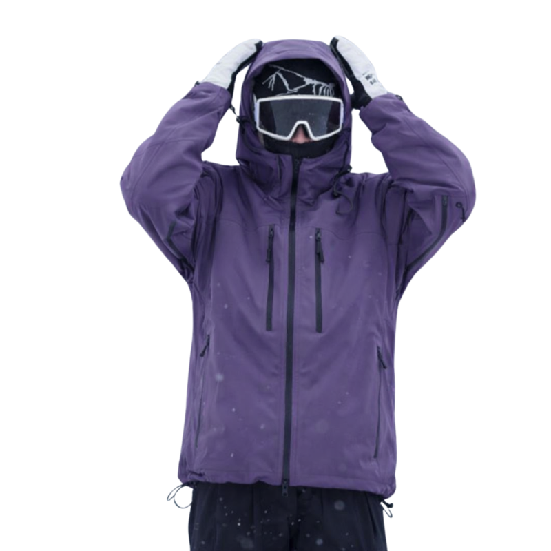 Unisex Hooded Snow Jacket with Zip Pockets for Winter Days
