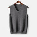 Men's V-neck sweater vest in dark grey