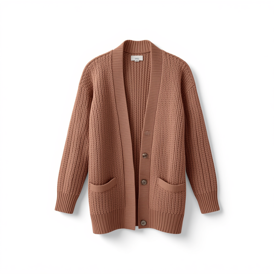 Women's Waffle Knit Open Front Cardigan
